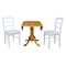 International Concepts 42 in Dual Drop Leaf Dining Table with 2 Ladder Back Dining Chairs - 3 Piece Dining Set K04-42DP-C08-2P - alternate 2